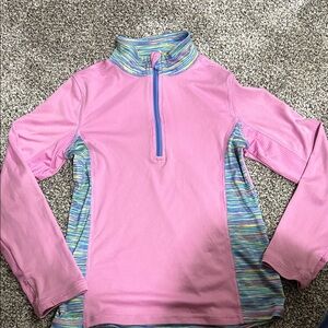 Pink and Blue Quarter-Zip Pullover